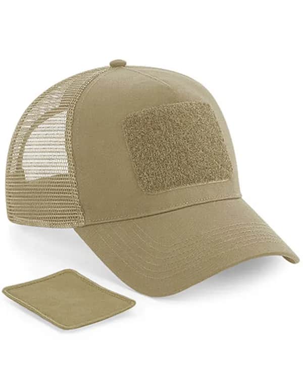 Removable Patch Snapback Trucker - Desert Sand