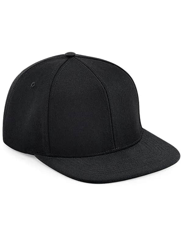 Original Flat Peak 6 Panel Snapback Cap - Black/Black