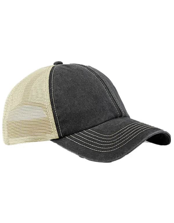 6 Panel Vintage Trucker - Vintage Black/Stone