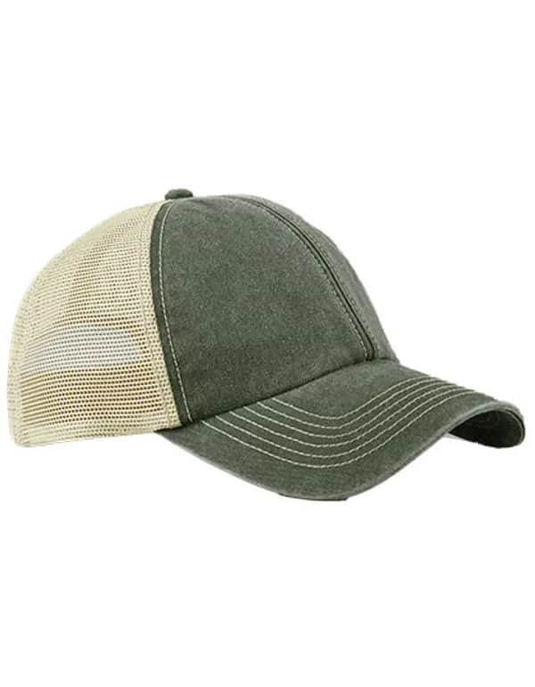 6 Panel Vintage Trucker - Vintage Olive/Stone