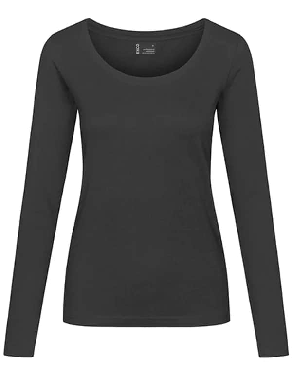 Women´s T-Shirt Long Sleeve - Charcoal (Solid)