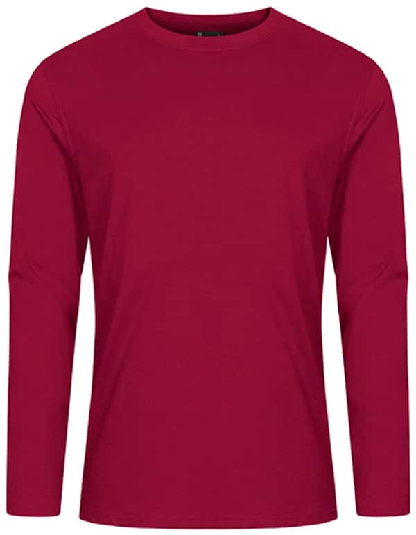 Men´s T-Shirt Long Sleeve - Granat
