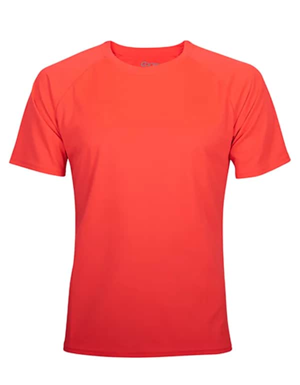 Rainbow Tech Tee - Neon Coral