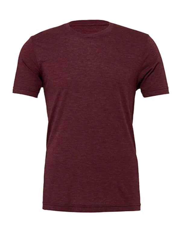 Unisex Triblend Crew Neck T-Shirt - Maroon Triblend (Heather)