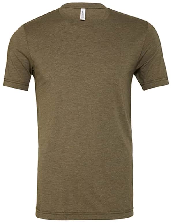 Unisex Triblend Crew Neck T-Shirt - Olive Triblend (Heather)