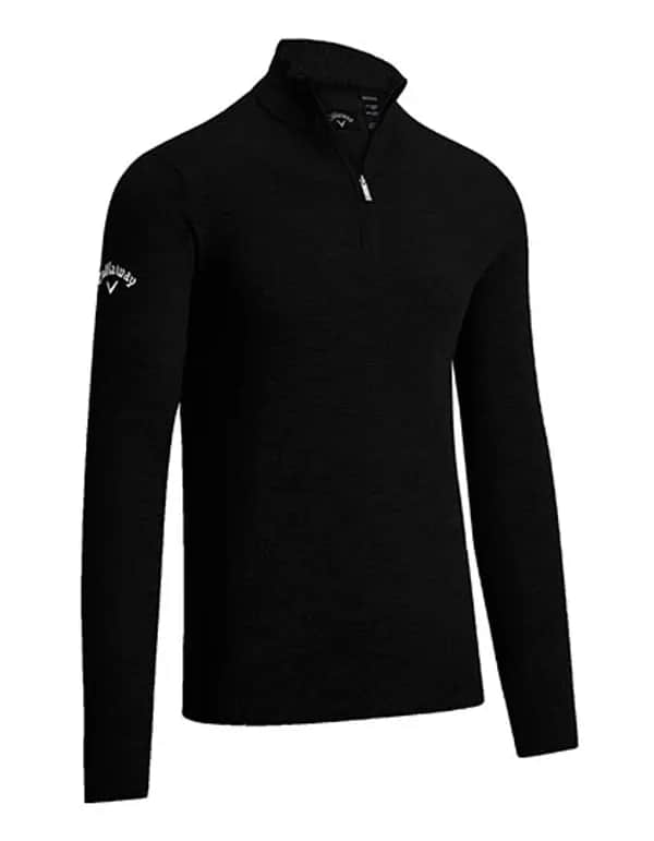 Men´s 1/4 Zipped Merino Sweater - Black Onyx