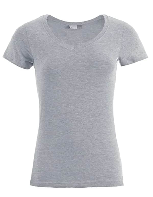 Women´s Slim Fit V-Neck-T - Sports Grey (Heather)
