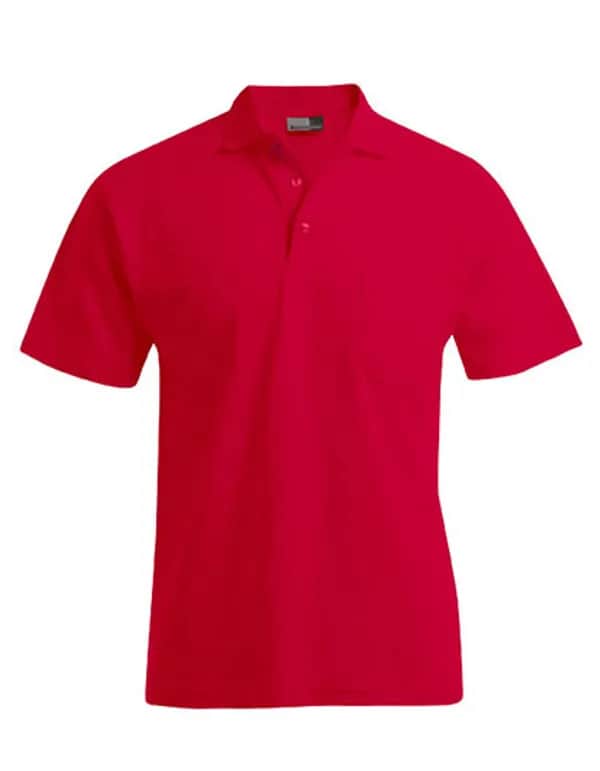 Men´s Heavy Polo Pocket - Fire Red