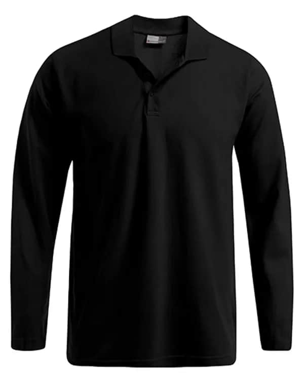 Men´s Heavy Polo Long Sleeve - Black