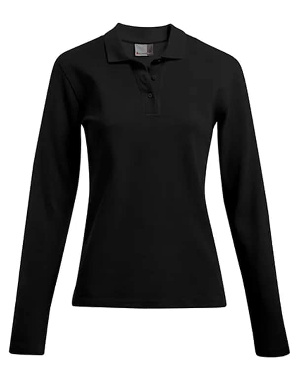 Women´s Heavy Polo Long Sleeve - Black