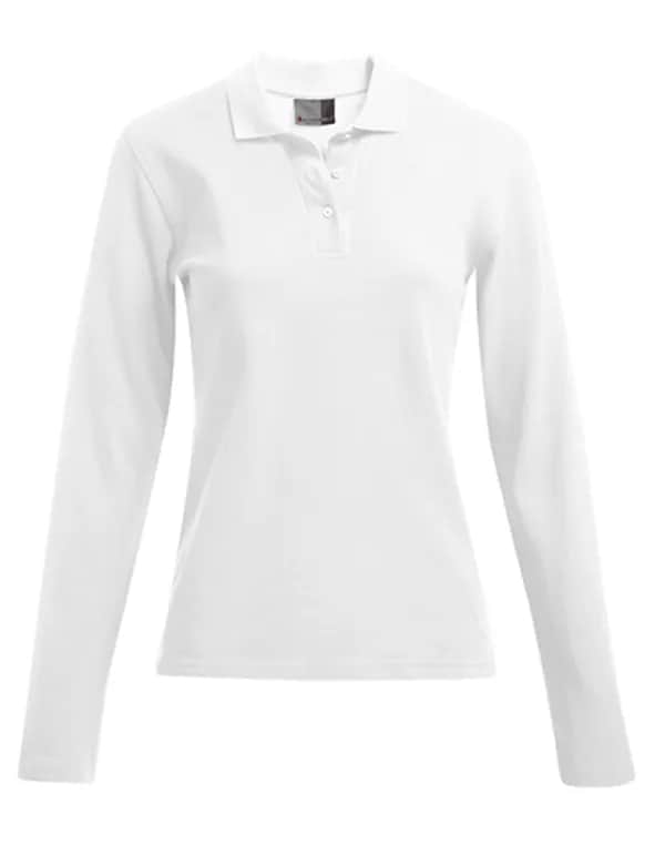 Women´s Heavy Polo Long Sleeve - White