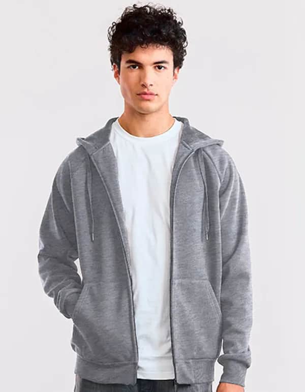 Unisex Heavy Hoodie Jacket - Heather Grey