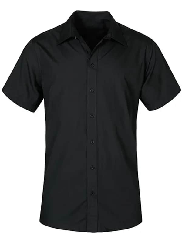 Men´s Poplin Shirt Short Sleeve - Black
