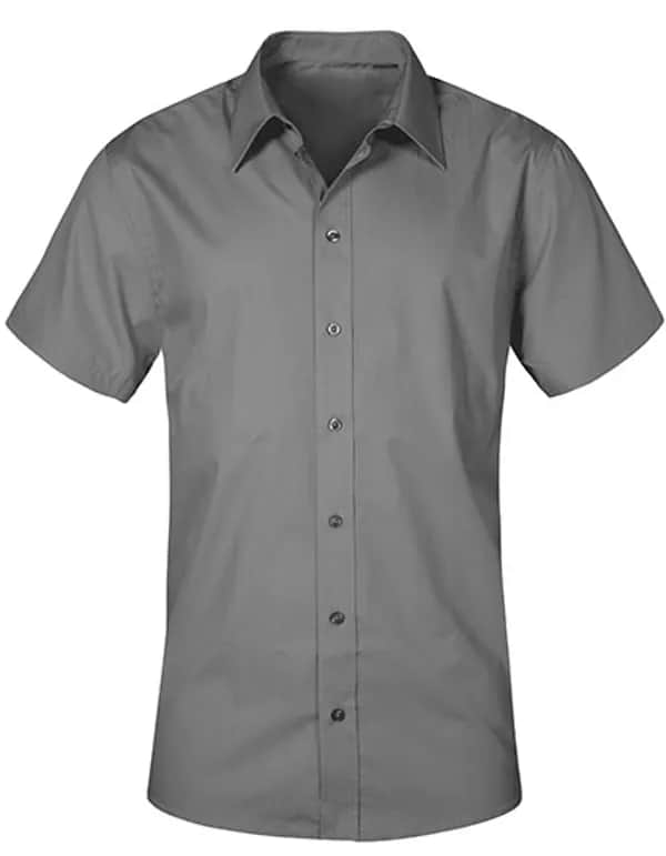 Men´s Poplin Shirt Short Sleeve - Steel Grey (Solid)