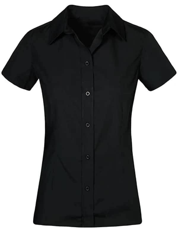 Women´s Poplin Shirt Short Sleeve - Black