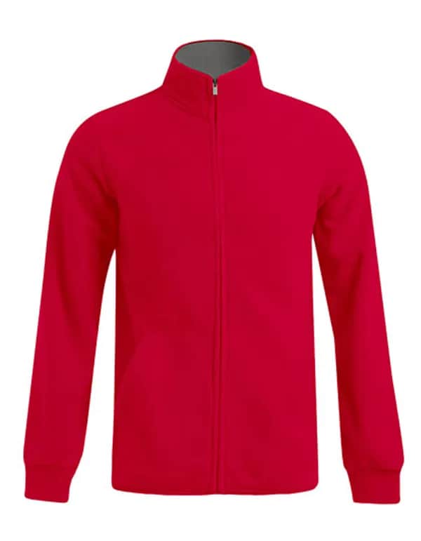 Men´s Double Fleece Jacket - Red/Light Grey (Solid)