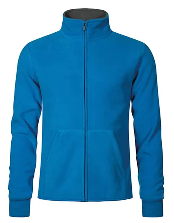 Men´s Double Fleece Jacket - Turquoise/Light Grey (Solid)