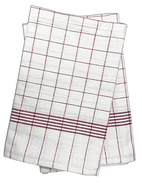 Geschirrtücher, kariert (10er Pack) - White-Red Checked