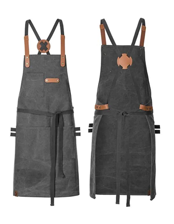 Latzschürze Canvas mit Zier-Label - Graphite