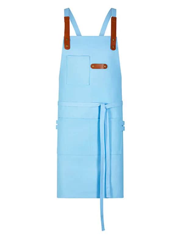 Latzschürze Canvas mit Zier-Label - Light Blue