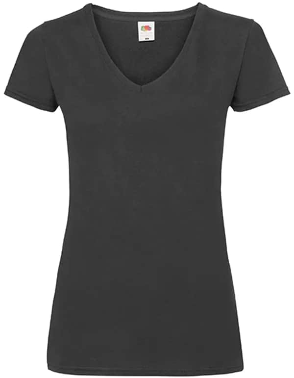 Ladies´ Valueweight V Neck T - Black