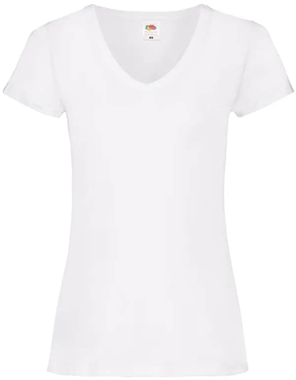Ladies´ Valueweight V Neck T - White