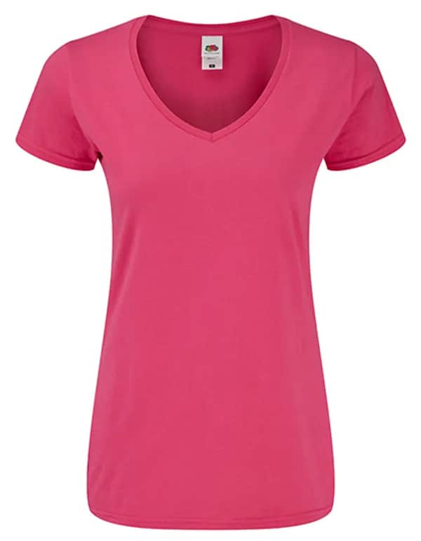 Ladies´ Iconic 150 V Neck T - Fuchsia