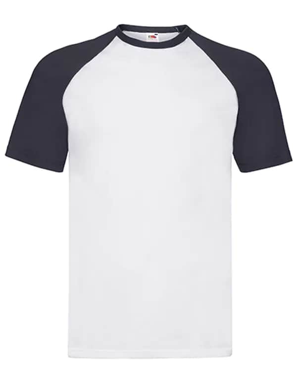 Short Sleeve Baseball T - White/Deep Navy