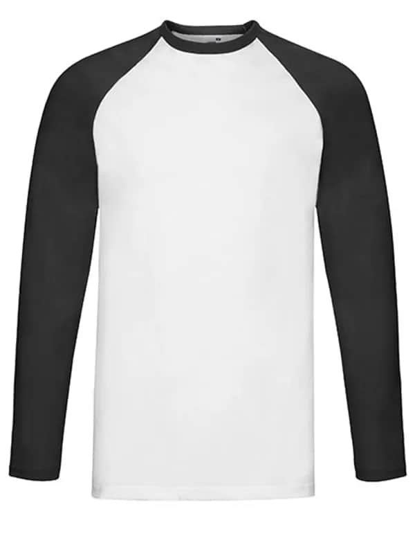 Long Sleeve Baseball T - White/Black