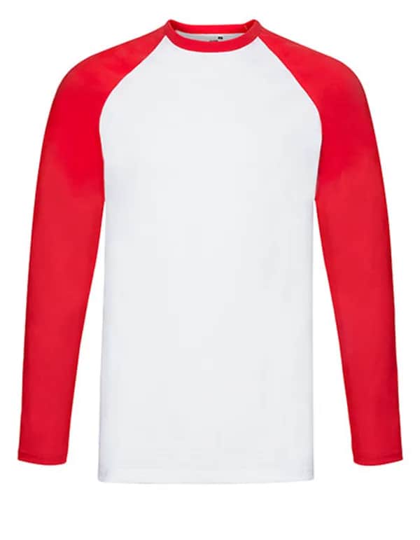 Long Sleeve Baseball T - White/Red