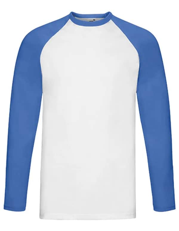 Long Sleeve Baseball T - White/Royal Blue