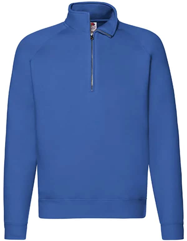 Premium Zip Neck Raglan Sweat - Royal Blue