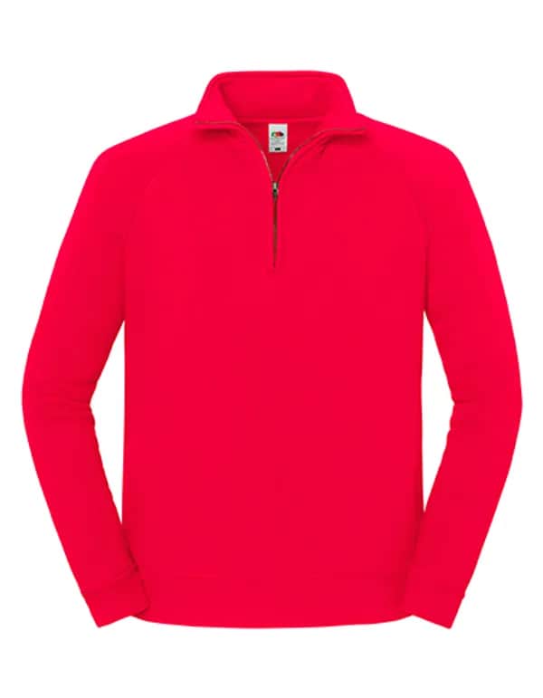 Iconic Premium Zip Neck Sweat - Red