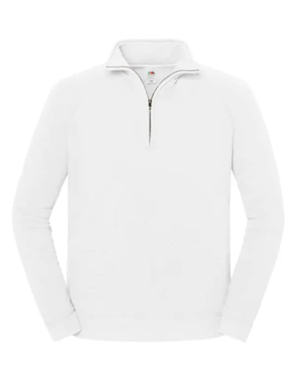 Iconic Premium Zip Neck Sweat - White