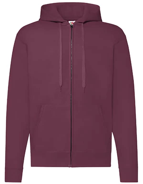 Classic Hooded Sweat Jacket - Burgundy