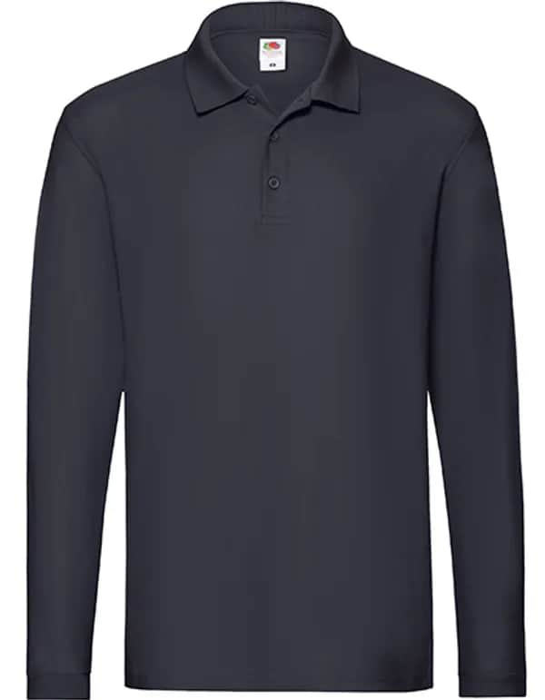 Premium Long Sleeve Polo - Deep Navy