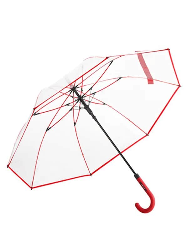 AC-Stockschirm FARE®-Pure - Transparent/Red