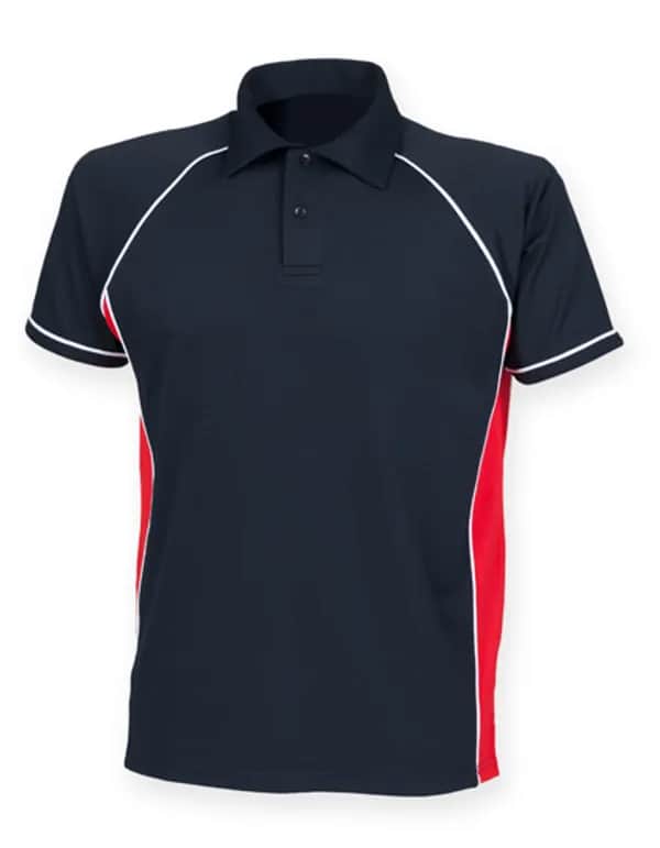 Men´s Piped Performance Polo - Navy/Red/White