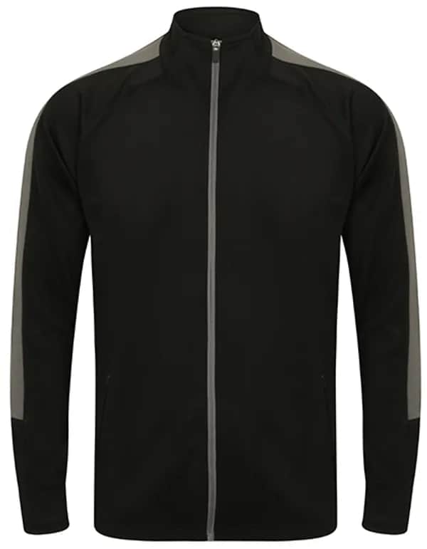 Adults Knitted Tracksuit Top - Black/Gunmetal Grey