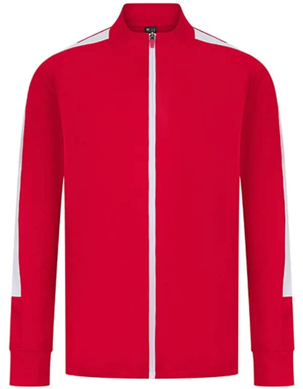 Adults Knitted Tracksuit Top - Red/White