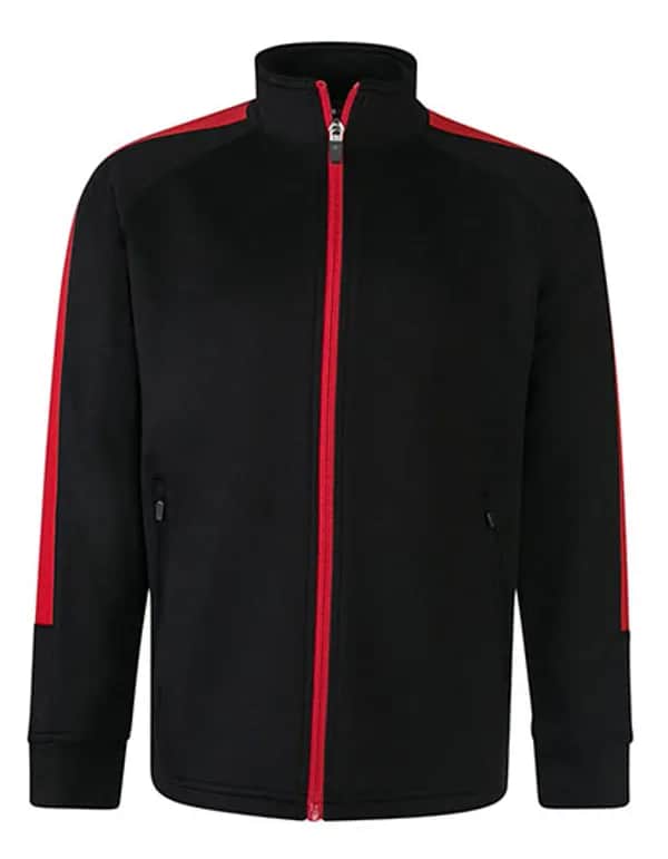 Kids Knitted Tracksuit Top - Black/Red