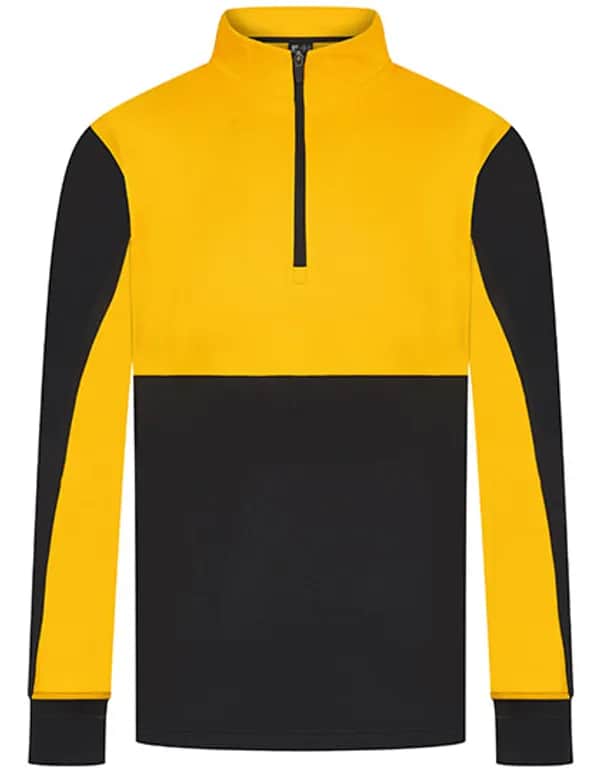 Adults 1/4 Zip Tracksuit Top - Black/Gold