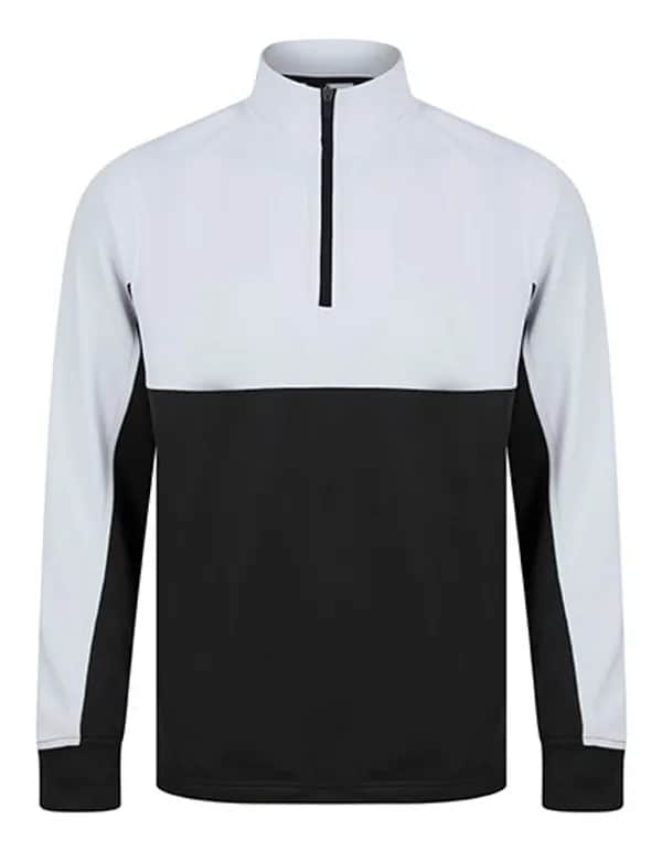 Adults 1/4 Zip Tracksuit Top - Black/White