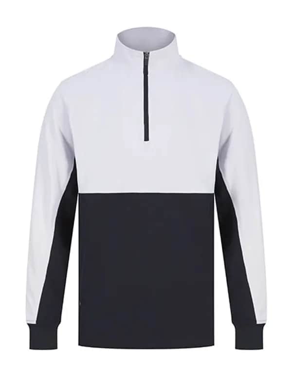 Adults 1/4 Zip Tracksuit Top - Navy/White