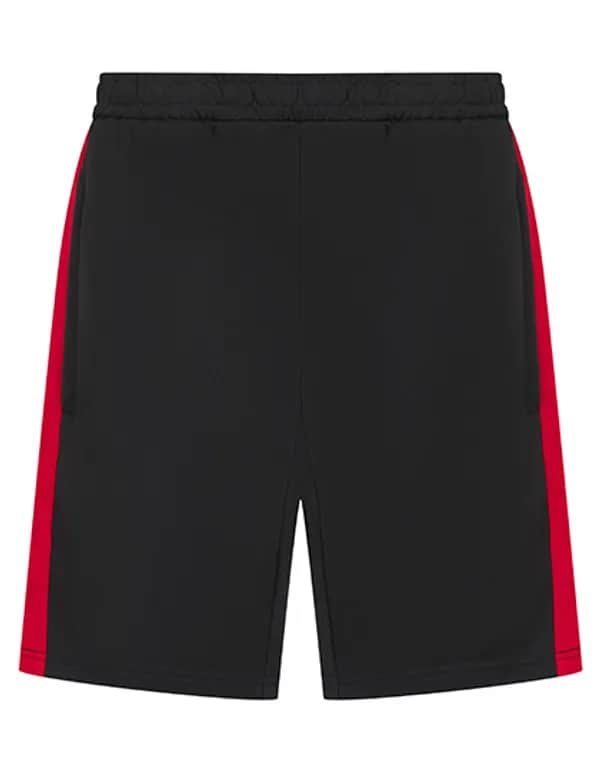 Kids Knitted Shorts with Zip Pockets - Black/Red