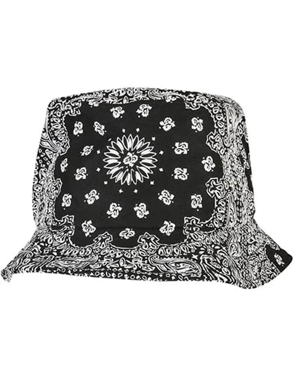 Bandana Print Bucket Hat - Black/White