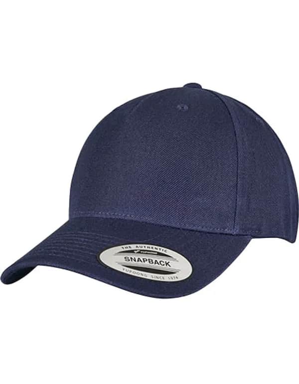 YP Classics 5-Panel Premium Curved Visor Snapback Cap - Navy