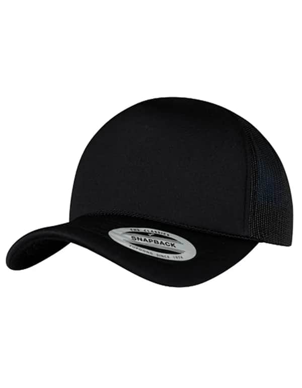 Foam Trucker Cap Curved Visor - Black/Black/Black