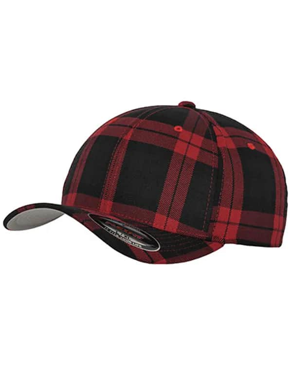 Flexfit Tartan Plaid Cap - Black/Red