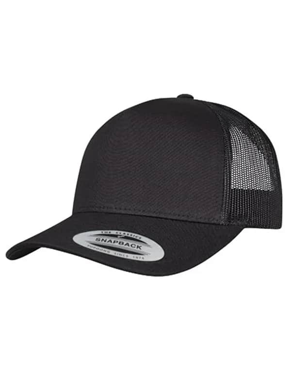 5-Panel Retro Trucker Cap - Black